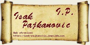 Isak Pajkanović vizit kartica